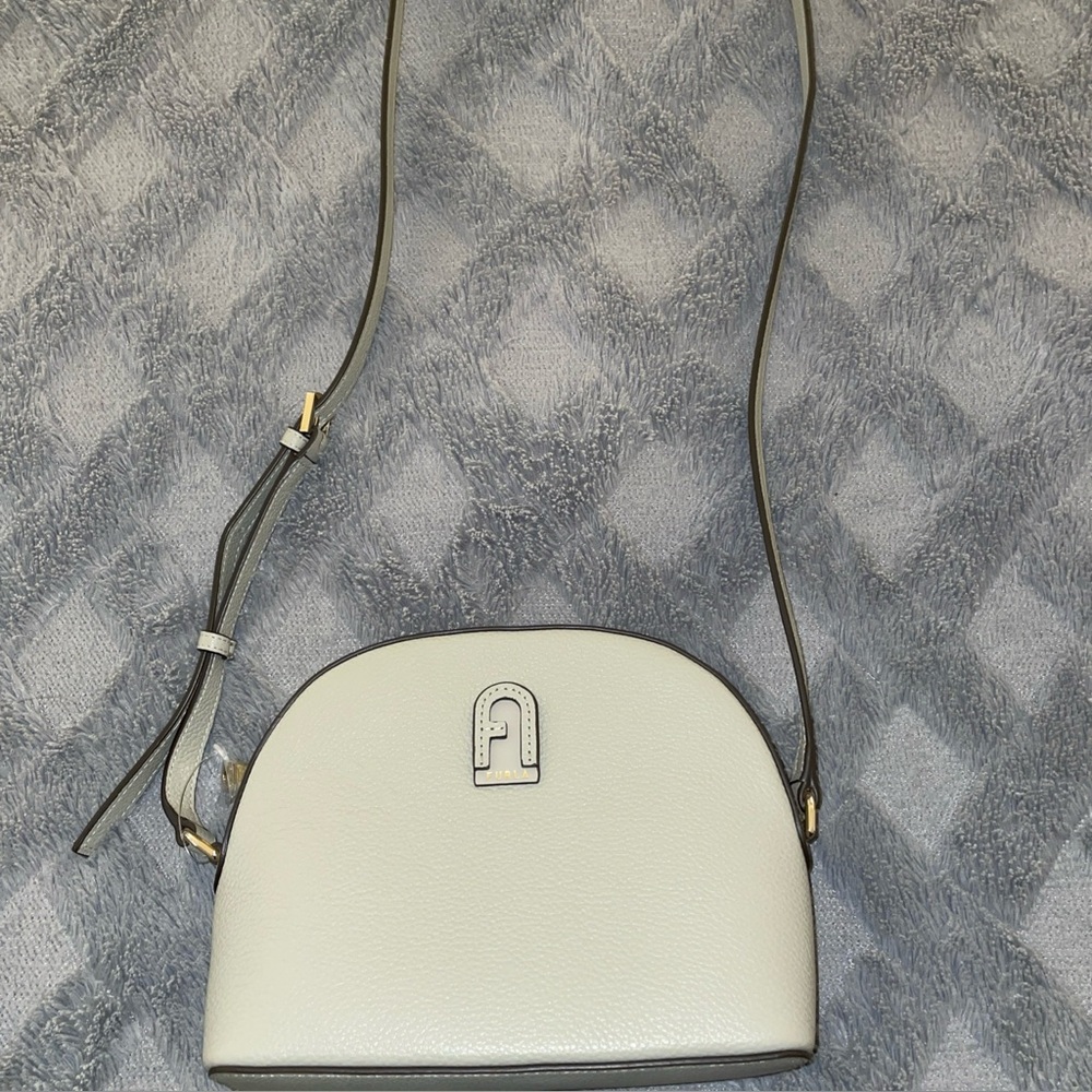 Furla Atena  Gray Leather Crossbody Bag .9 X 6 3/4
